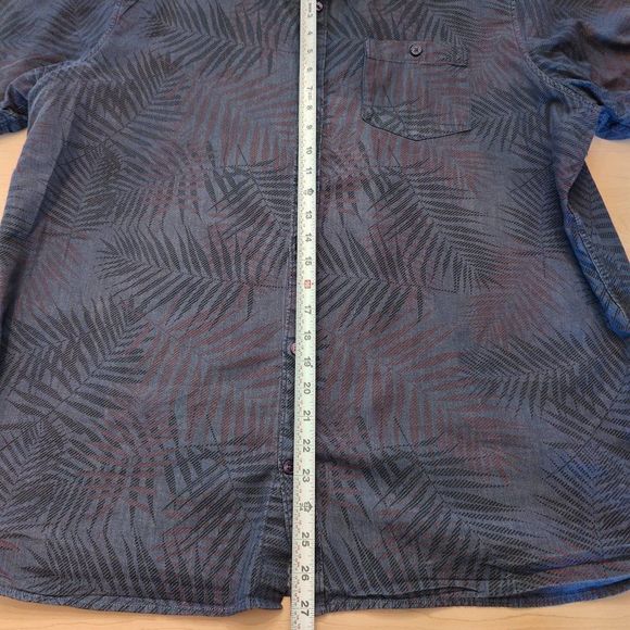 Sears Vintage Short Sleeve Button up Shirt with dark floral design, Size 2XL - Picture 6 of 14